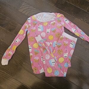 Little Sleepies Pink Milk and Cookies Pajama Set 4T